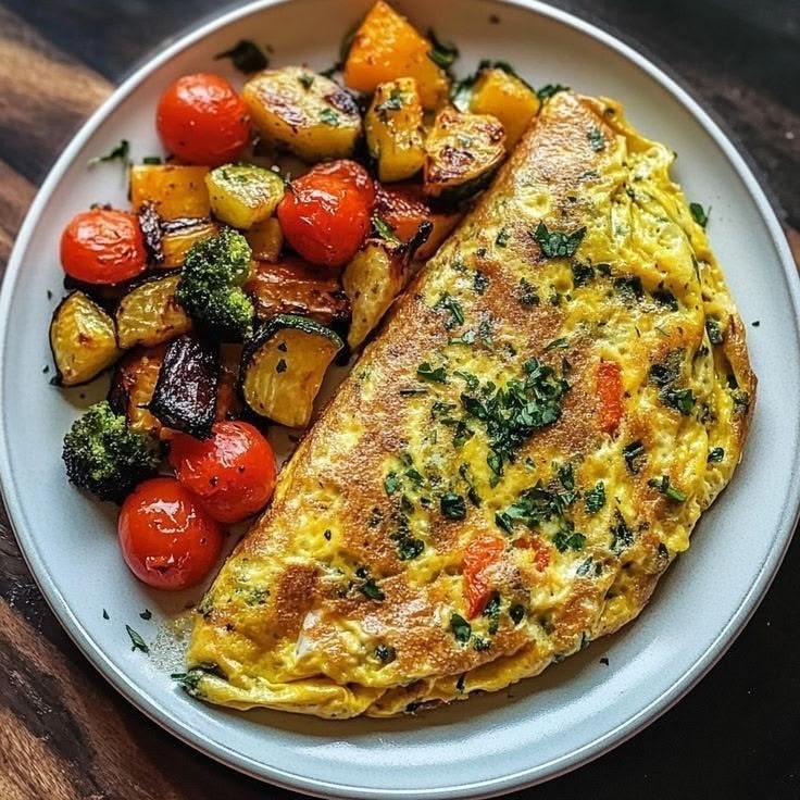 Omelette de vegetales asados